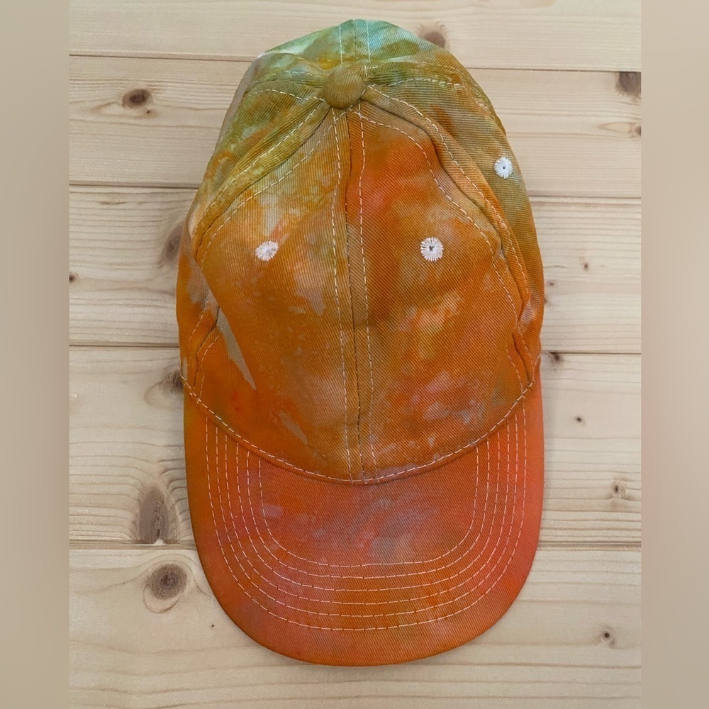 Handmade Vibrant Tie-Dye Adjustable Baseball Cap One of A Kind Street Style - Picture 2 of 9